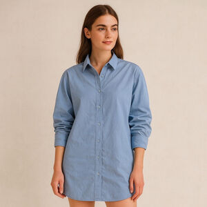 Athleta Blue Oversized Tunic | Size M with Hidden Pocket